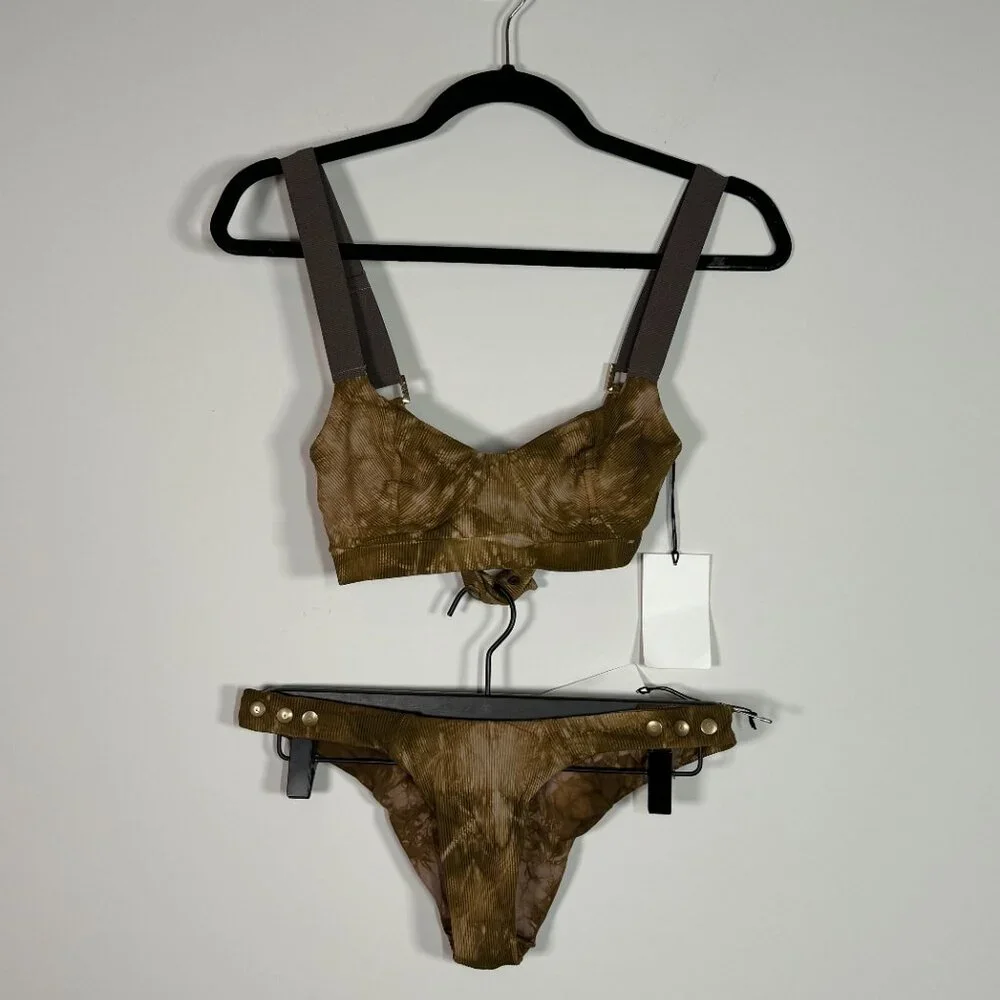 Olive Green Tie-Dye Bikini Set - Women Swim
